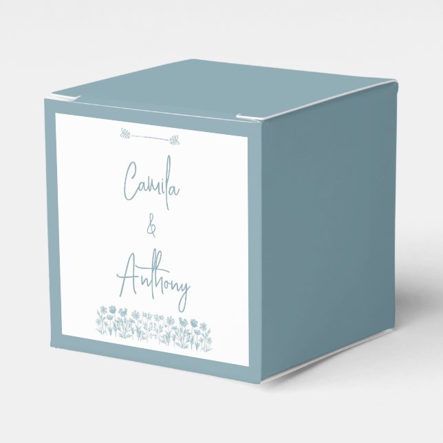 Ballotins Mariage Boho Fleur sauvage bleu (Verso)
