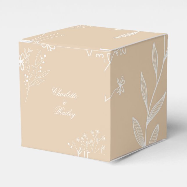 Ballotins Mariage Boho Floral Blanc Beige Corner (Verso)