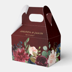 Ballotins Mariage Boho Russe Floral de la Marine Rouge de Bo