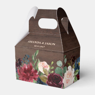 Ballotins Mariage Boho Russe Floral de la Marine Rouge de Bo