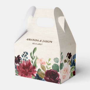 Ballotins Mariage Boho Russe Floral de la Marine Rouge de Bo