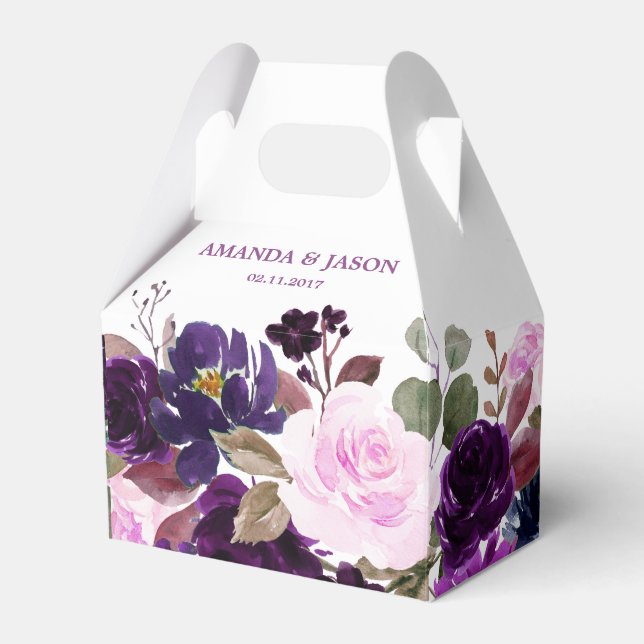 Ballotins Mariage boho rustique bordeaux violet (Verso)