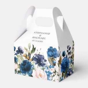 Ballotins Mariage botanique bleu bleu rose bleu marine