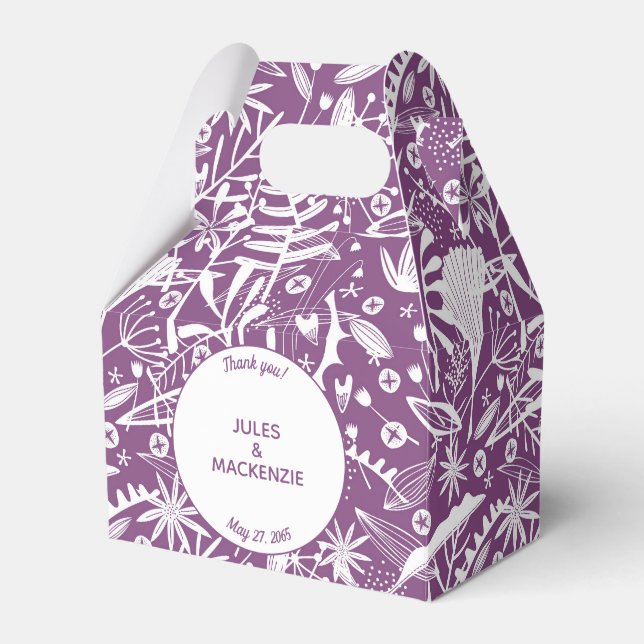 Ballotins Mariage botanique violet moderne (Verso)