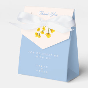 Ballotins Mariage bouton d'or bleu et jaune