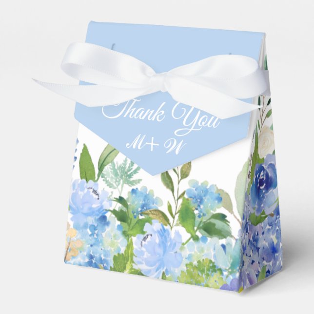 Ballotins Mariage cadeau bleu clair Hydrangea Floral (Verso)