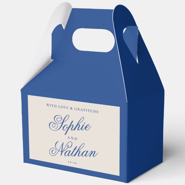 Ballotins Mariage Calligraphié Bleu Cobalt (Recto)