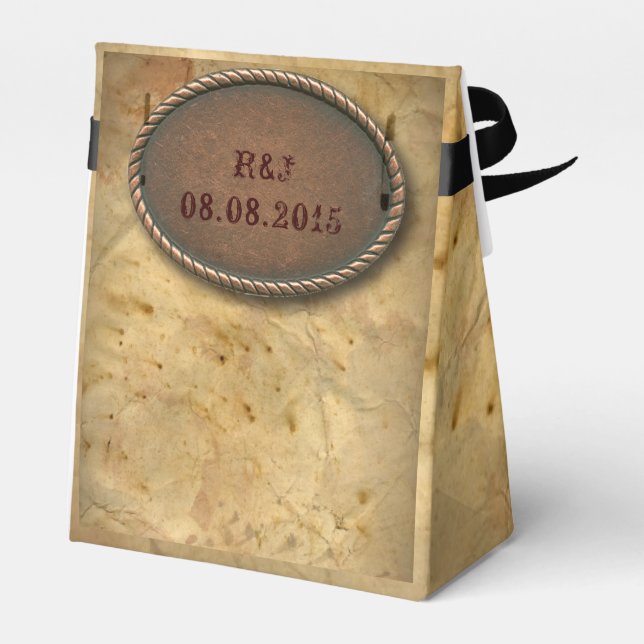 Ballotins Mariage campagnard occidental vintage sophistiqué (Arrière)