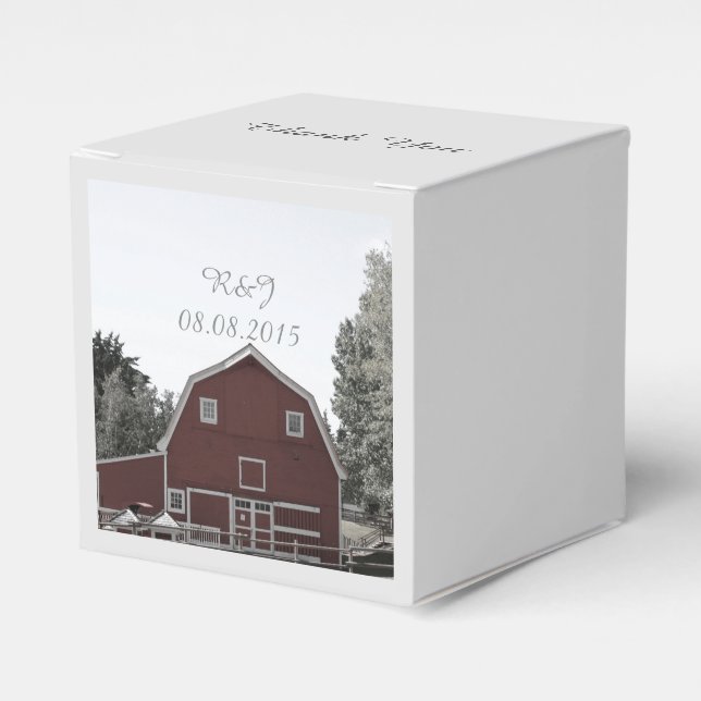 Ballotins mariage campagnard rustique grange rouge mariage (Verso)