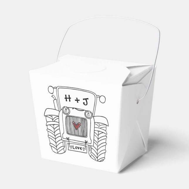 Ballotins Mariage campagnard Tracteur personnalisé Ballotin  (Verso)