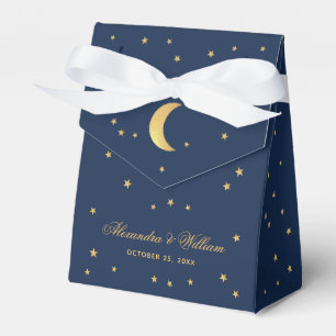 Ballotins Mariage Céleste Bleu Minuit Or Étoiles & Lune