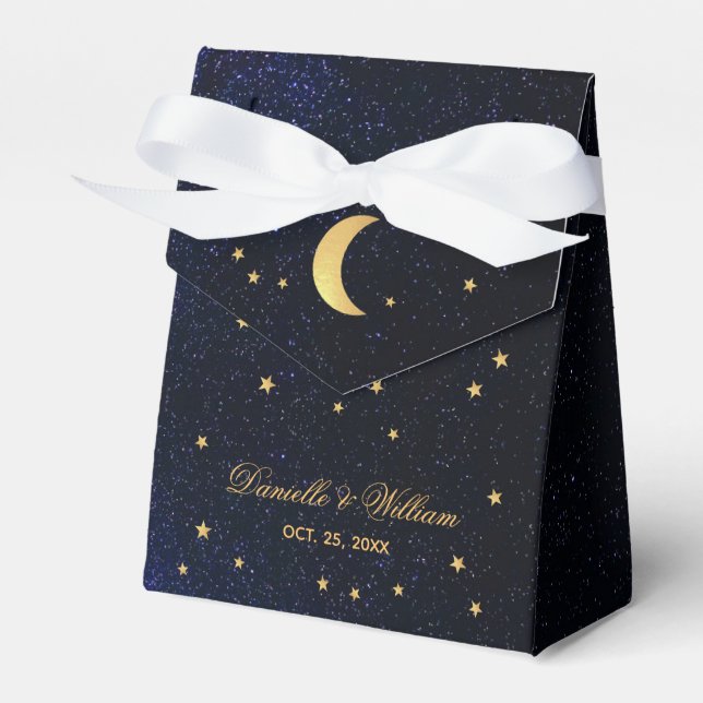 Ballotins Mariage Celestin Starry Night Blue Sky Gold Stars (Verso)