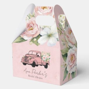 Ballotins Mariage Champêtre avec Camion Vintage et Pivoines 