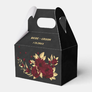 Ballotins Mariage chic bordeaux et or noir