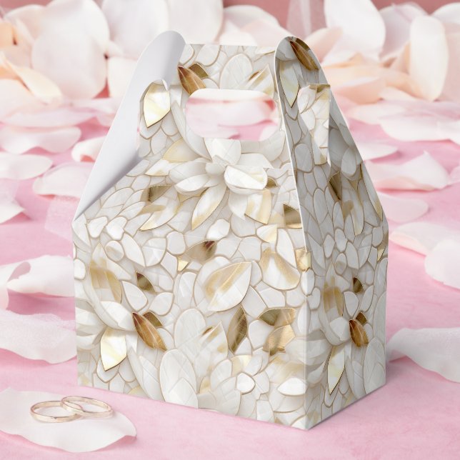 Ballotins Mariage Chic Gold Glam White Lotus Flowers (Mariage)