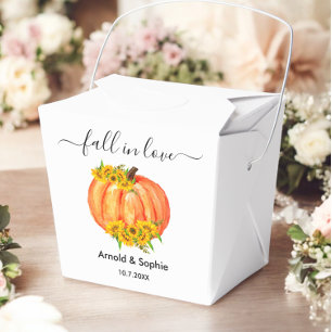 Ballotins Mariage Citrouille Orange blanc Floral Automne