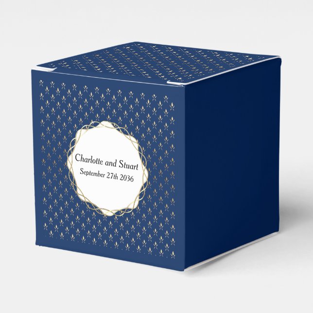 Ballotins Mariage classique bleu et or (Verso)