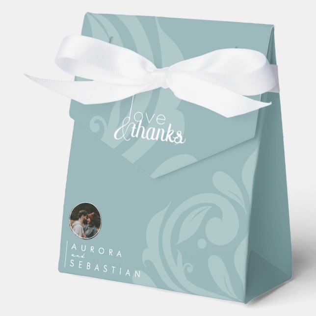 Ballotins Mariage classique élégant en damas blanc (Recto)