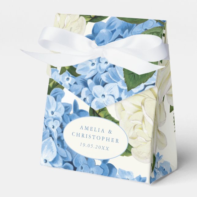 Ballotins Mariage Classique Hydrangea Bleu Rose Blanche (Verso)