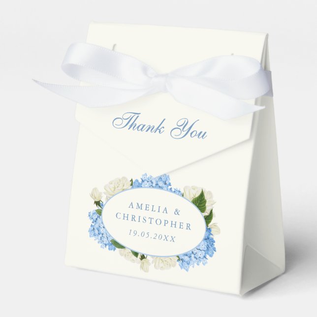 Ballotins Mariage Classique Hydrangea Bleu Rose Blanche (Verso)