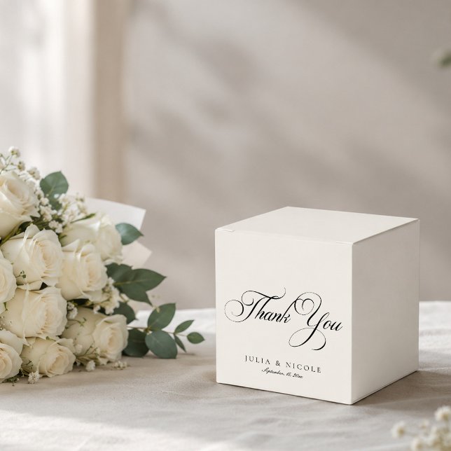 Ballotins Mariage Classique Ivoire Noir Merci (Créateur téléchargé)
