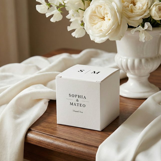 Ballotins Mariage Classique Monogramme Simple Blanc (Créateur téléchargé)