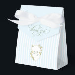 Ballotins Mariage Crête de Citron Méditerranéen<br><div class="desc">Offrez à vos invités un souvenir doux et raffiné avec cette élégante boîte de faveur de mariage sur le thème du citron. Conçue avec des rayures douces bleu et blanc, un script romantique « Merci », et un délicat blason de citron à l'aquarelle, cette boîte s'intègre parfaitement dans une esthétique...</div>