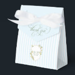 Ballotins Mariage Crête de Citron Méditerranéen<br><div class="desc">Offrez à vos invités un souvenir doux et raffiné avec cette élégante boîte de faveur de mariage sur le thème du citron. Conçue avec des rayures douces bleu et blanc, un script romantique « Merci », et un délicat blason de citron à l'aquarelle, cette boîte s'intègre parfaitement dans une esthétique...</div>
