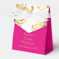 Mariage damassé traditionnelle blanche, rose et or