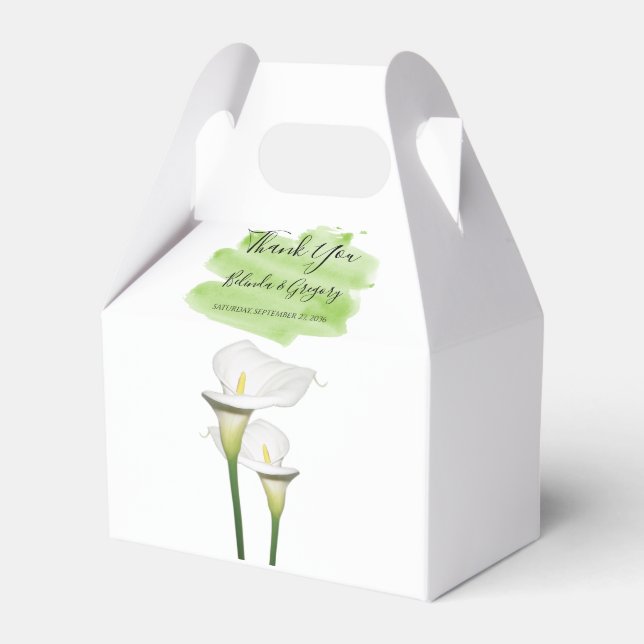 Ballotins Mariage d'aquarelle blanc Calla Lilies (Verso)