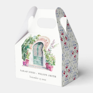 Ballotins Mariage d'aquarelle de porte marocaine tropicale