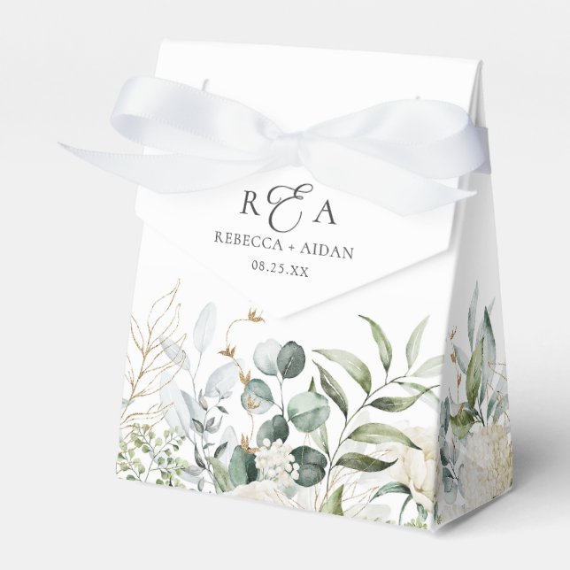 Ballotins Mariage d'aquarelle fleurie verte (Verso)