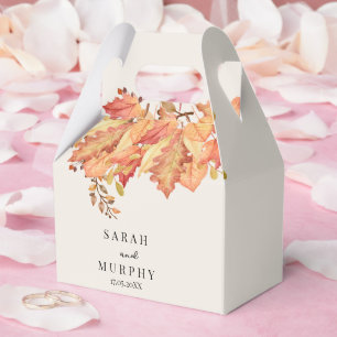 Ballotins Mariage d'automne élégant aux feuilles d'aquarelle