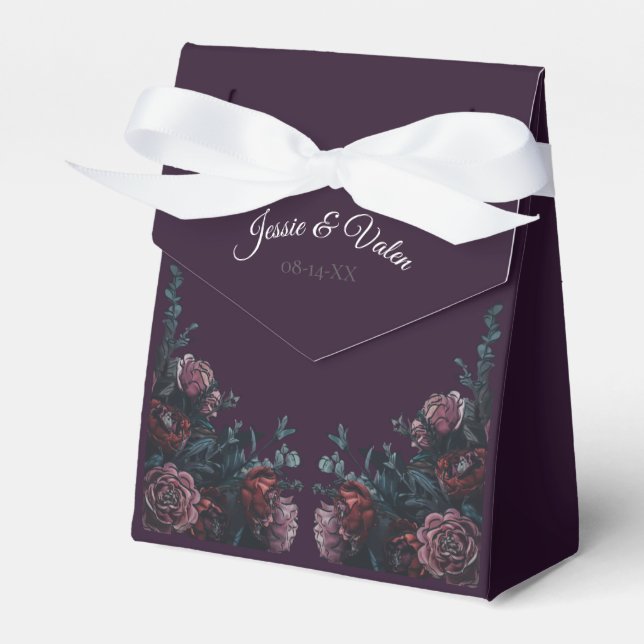Ballotins Mariage de automne floral pourpre (Verso)