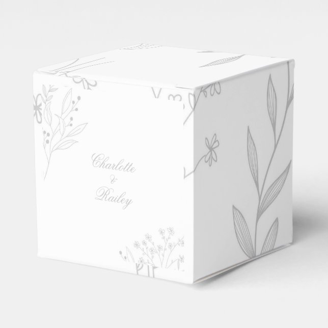 Ballotins Mariage de Boho Floral Corner Argent (Verso)