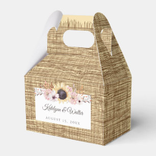 Ballotins Mariage de bouquet de tournesol Burlap rustique