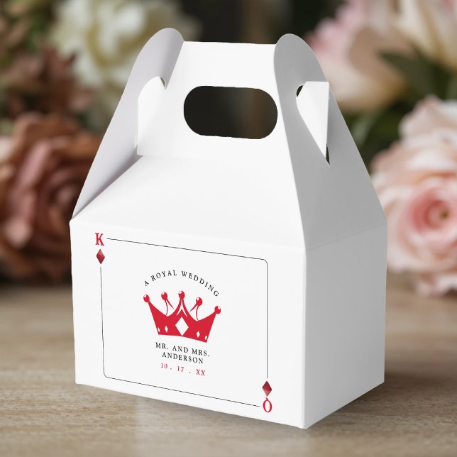 Ballotins Mariage de carte de poker King & Queen of Diamonds (King & Queen of Diamonds Casino Poker Card Wedding Favor Boxes
)