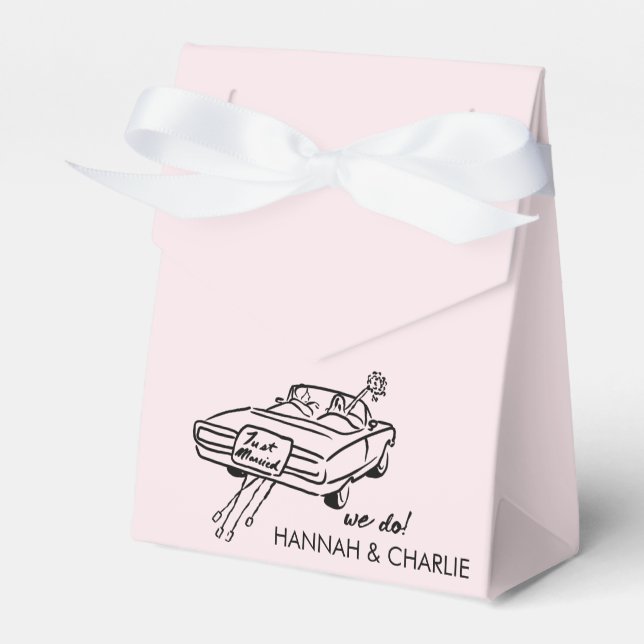 Ballotins Mariage de croquis de voiture Getaway (Verso)