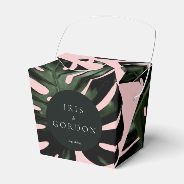 Ballotins Mariage de feuille de palme tropicale personnalisé (Verso)