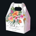 Ballotins Mariage de fleurs tropicales rose orange coloré<br><div class="desc">Ce design mariage tropical est parfait pour les couples qui planifient un mariage d'été,  de plage ou de destination. Les boîtes présentent un design d'aquarelle magnifique et éclatant,  avec des fleurs tropicales dans les tons rose et orange,  rappelant un magnifique paradis insulaire aux éléments de parties scintillant faux or.</div>