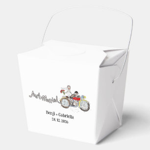 Ballotins Mariage de jeunes mariés à moto