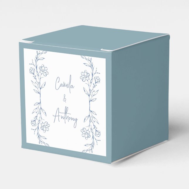 Ballotins Mariage de la frontière côté Boho floral bleu (Verso)