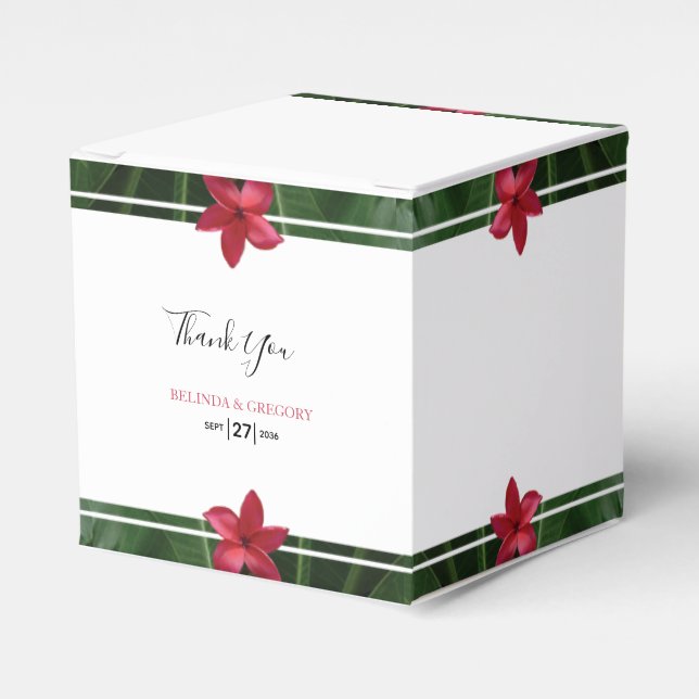 Ballotins Mariage de la Plumeria Rouge Frangipani (Verso)