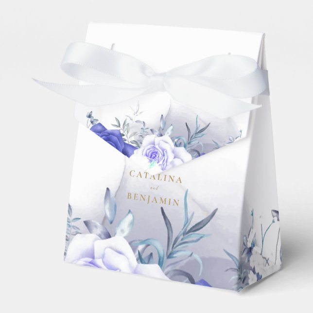 Ballotins Mariage de lettres bleu bleu violet or de la marin (Verso)