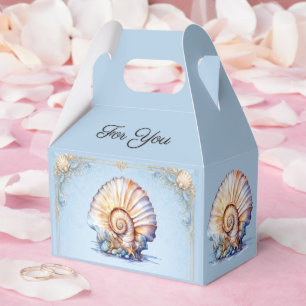 Ballotins Mariage de luxe sur la plage coquillages bleu ivoi
