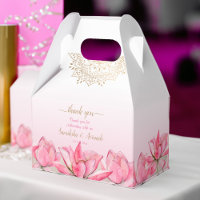 Mariage de mandala en or rose lotus merci