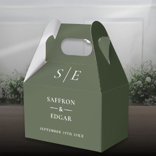 Ballotins Mariage de monogramme vert olive