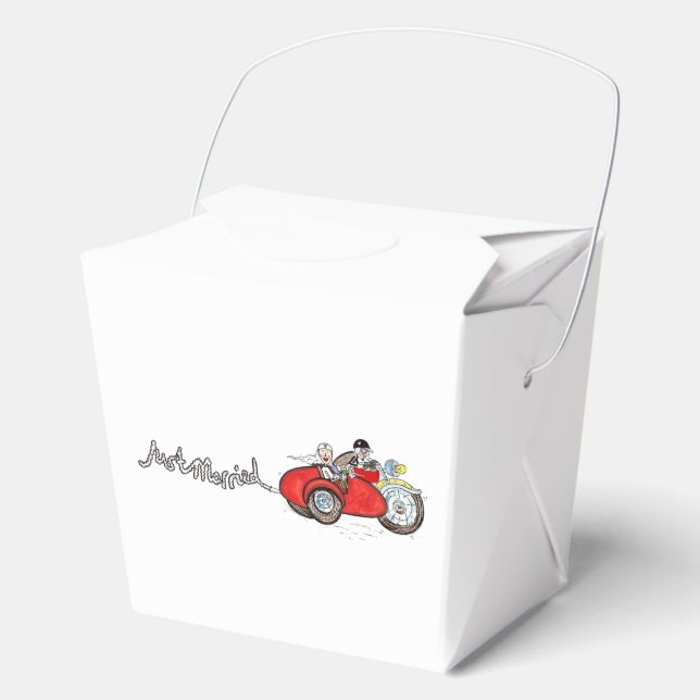 Ballotins Mariage de moto et side-car de mariés (Recto)