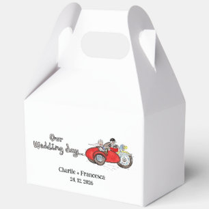 Ballotins Mariage de moto et side-car de mariés
