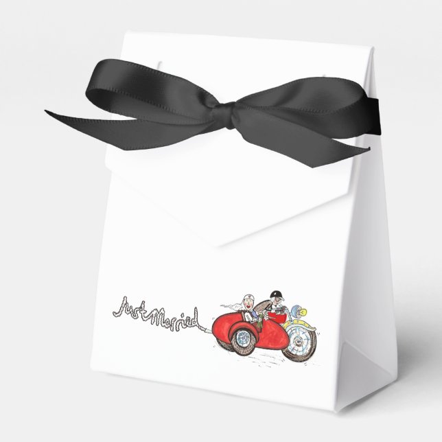 Ballotins Mariage de moto et side-car de mariés (Verso)